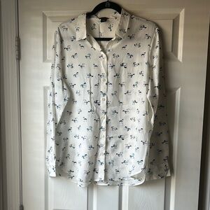 Ann Taylor Horse Print Blouse